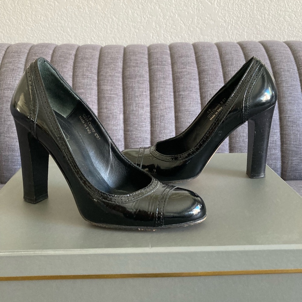 Coach High Block Heel Women Patent Pumps